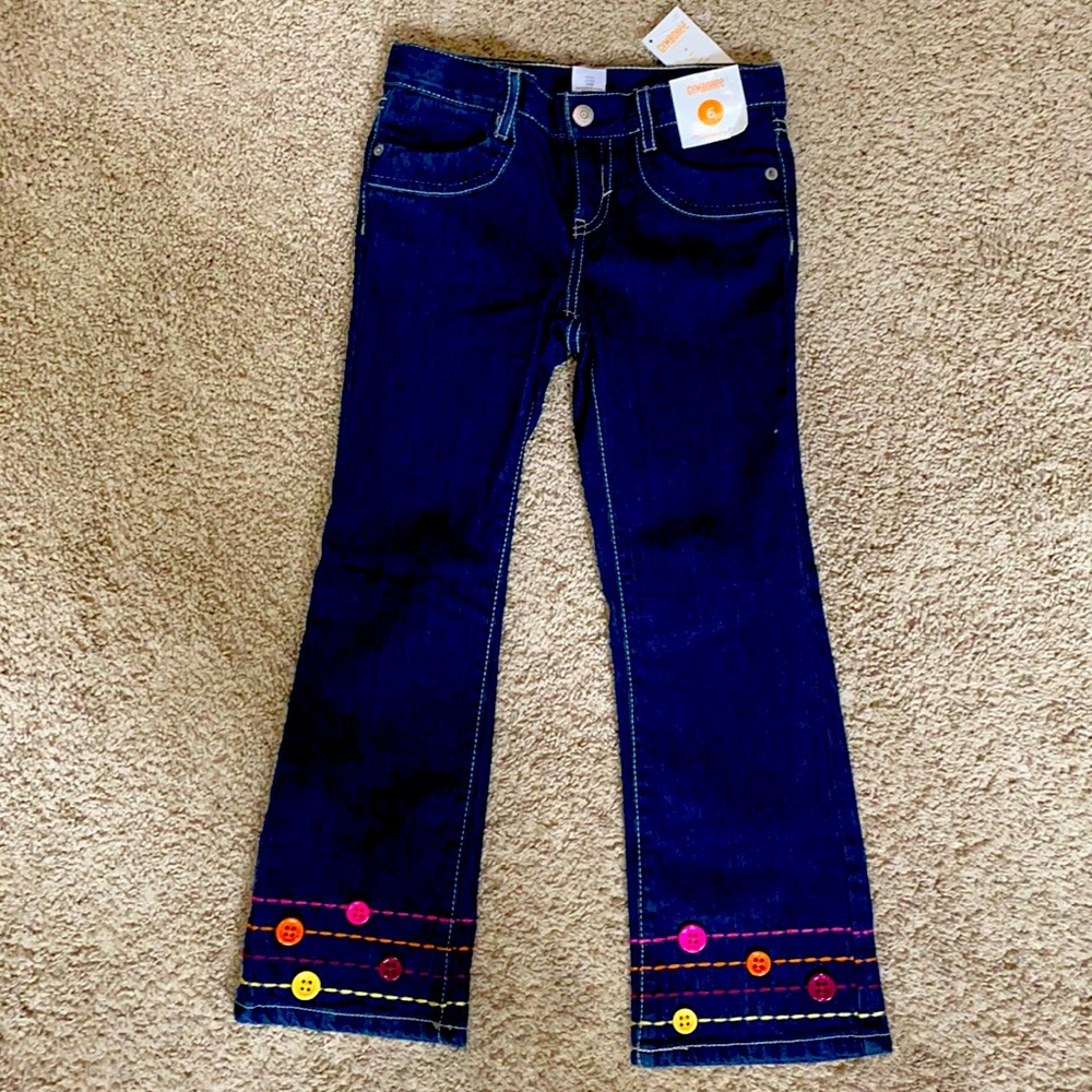 NWT Gymboree girls multi-color stitch bell bottoms